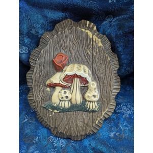 Vintage Mushroom Styrofoam Syroco Wall Plaque Decor